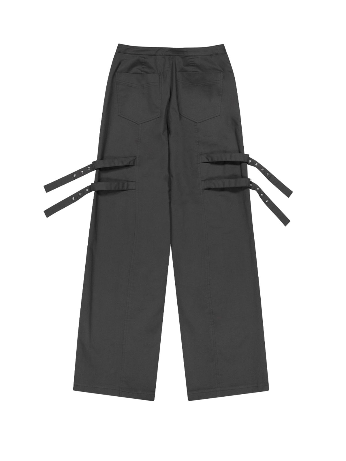 뚜오미오(TUOMIO) BELTED BOOTSCUT PANTS [CHARCOAL]