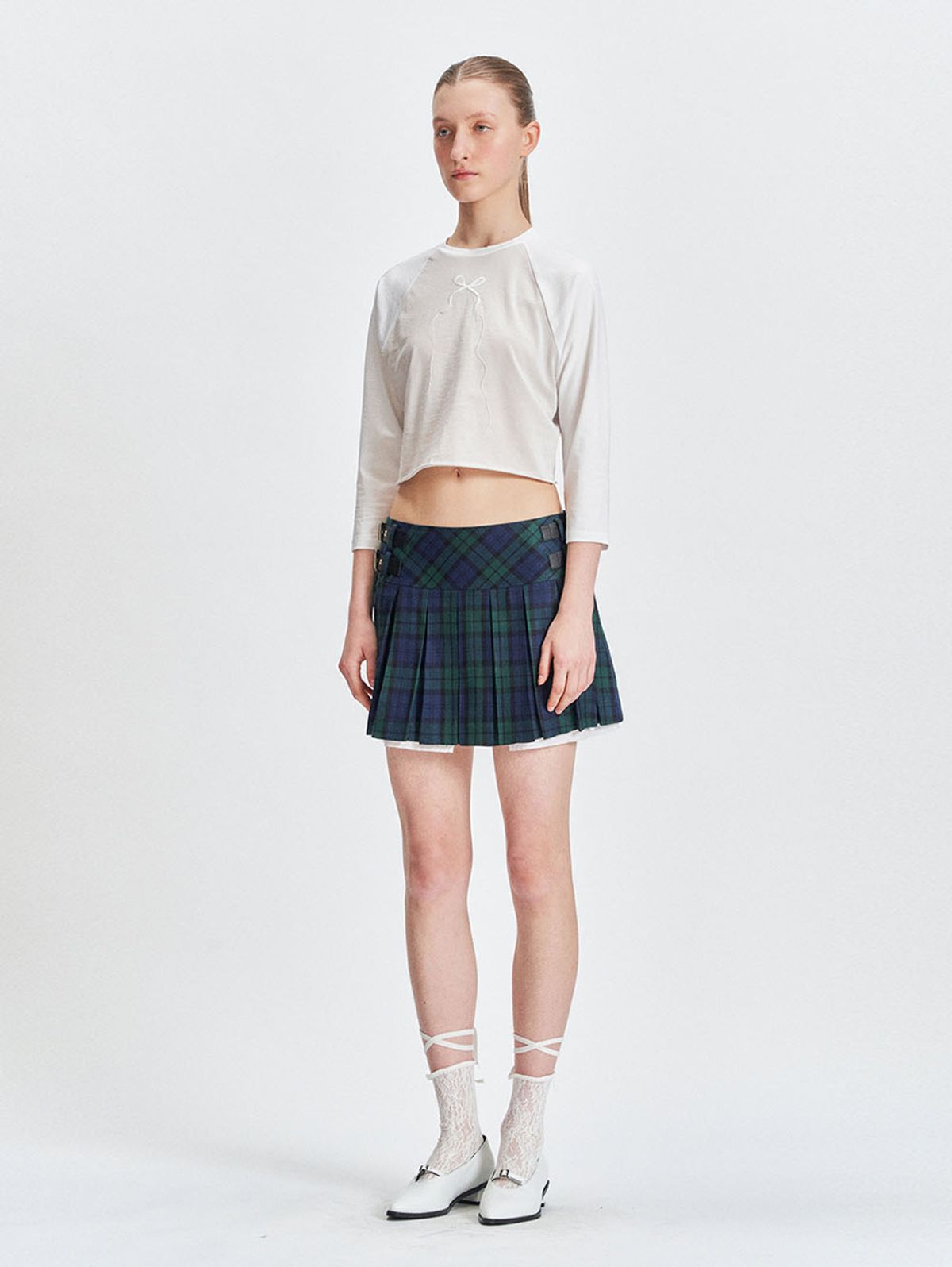 뚜오미오(TUOMIO) CROPPED RAGLAN LONG SLEEVES [GREY]