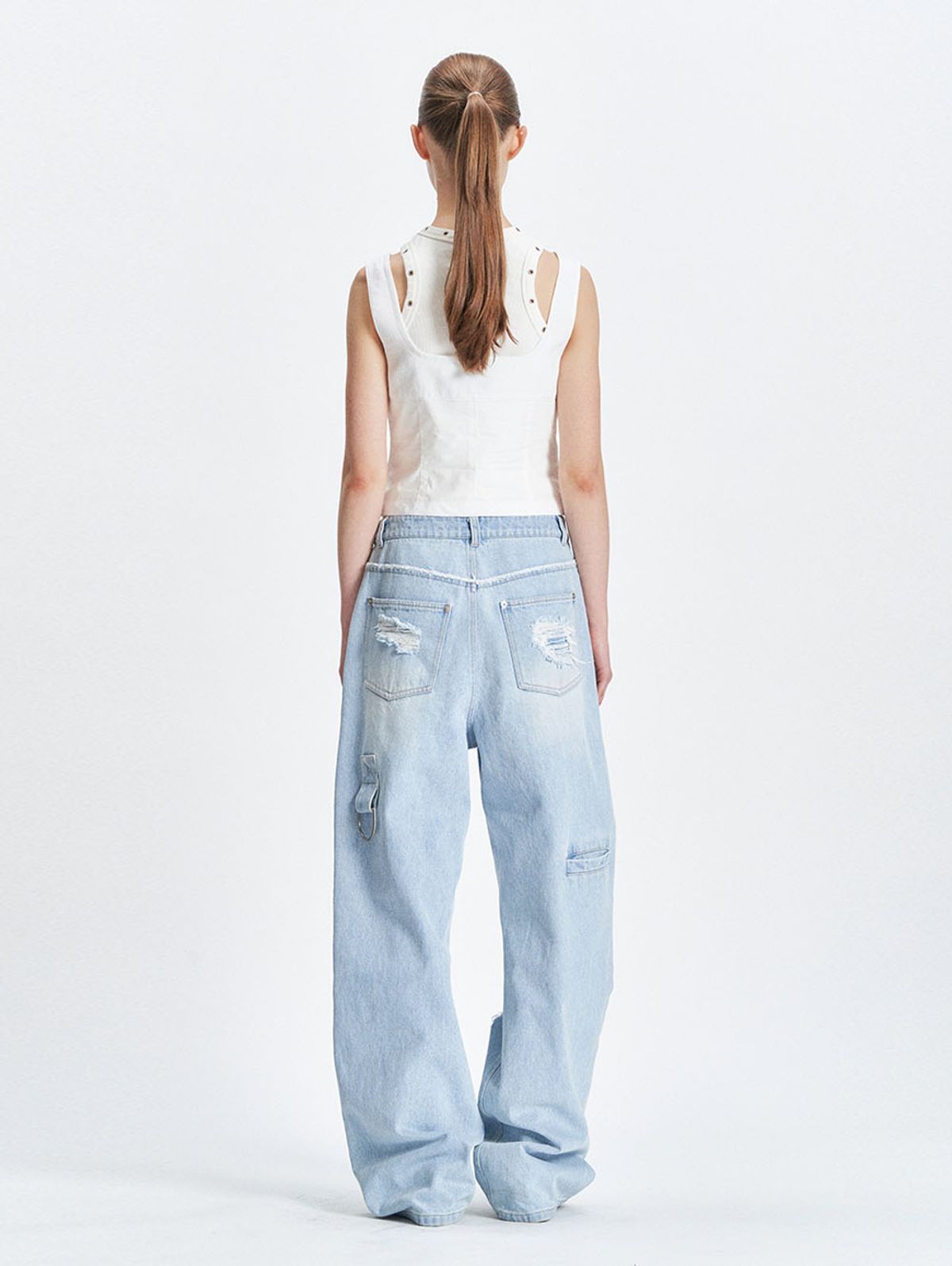 뚜오미오(TUOMIO) CHECK BUSTIER [WHITE]