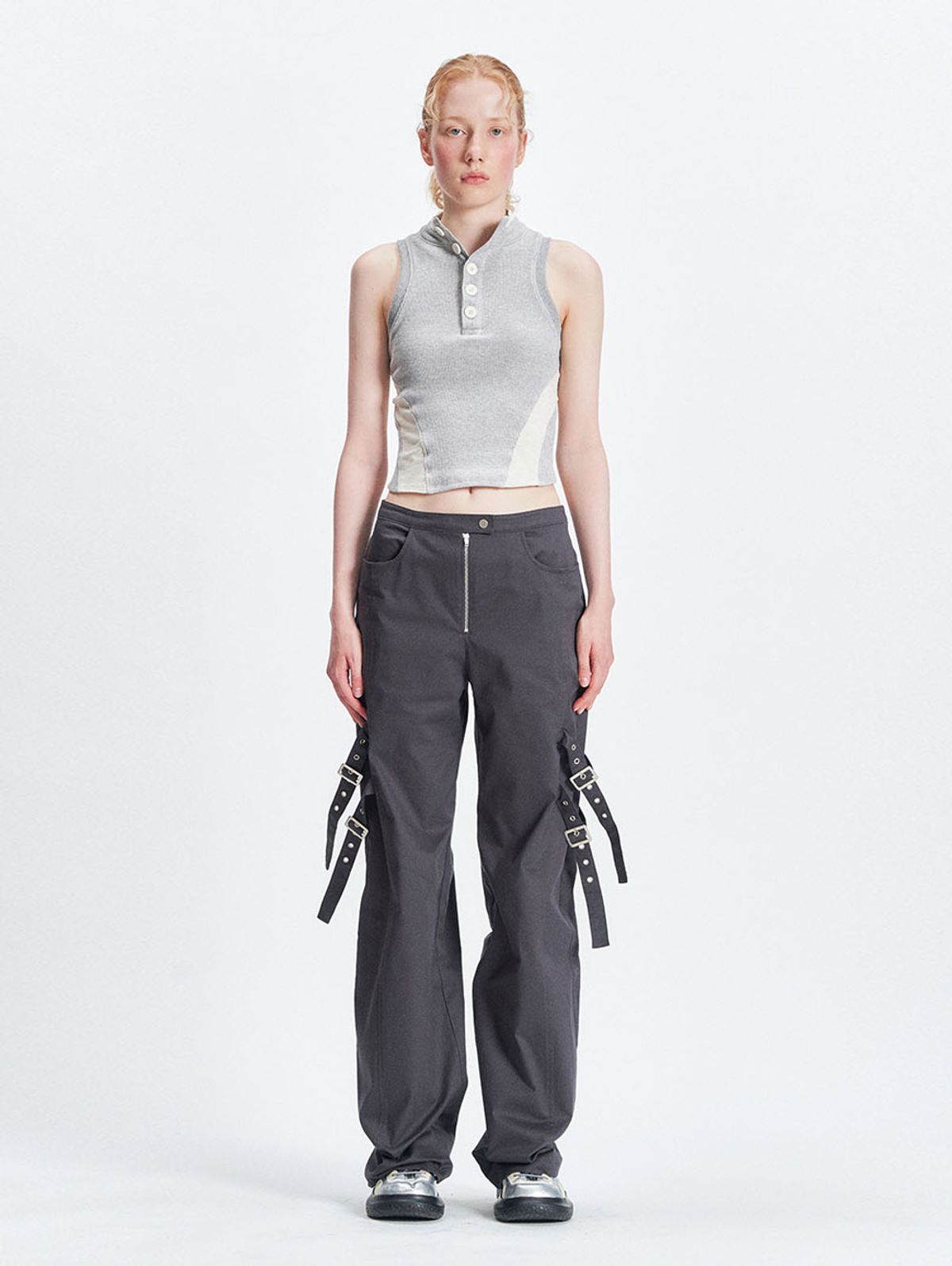 뚜오미오(TUOMIO) POLO SLEEVELESS [HEATHER GREY]