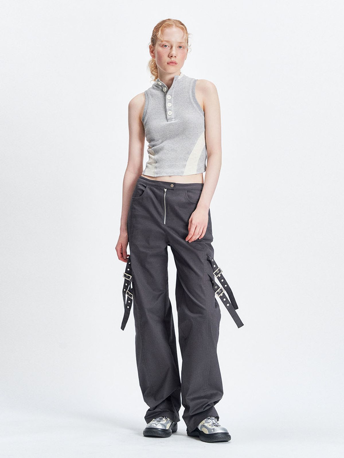 뚜오미오(TUOMIO) POLO SLEEVELESS [HEATHER GREY]