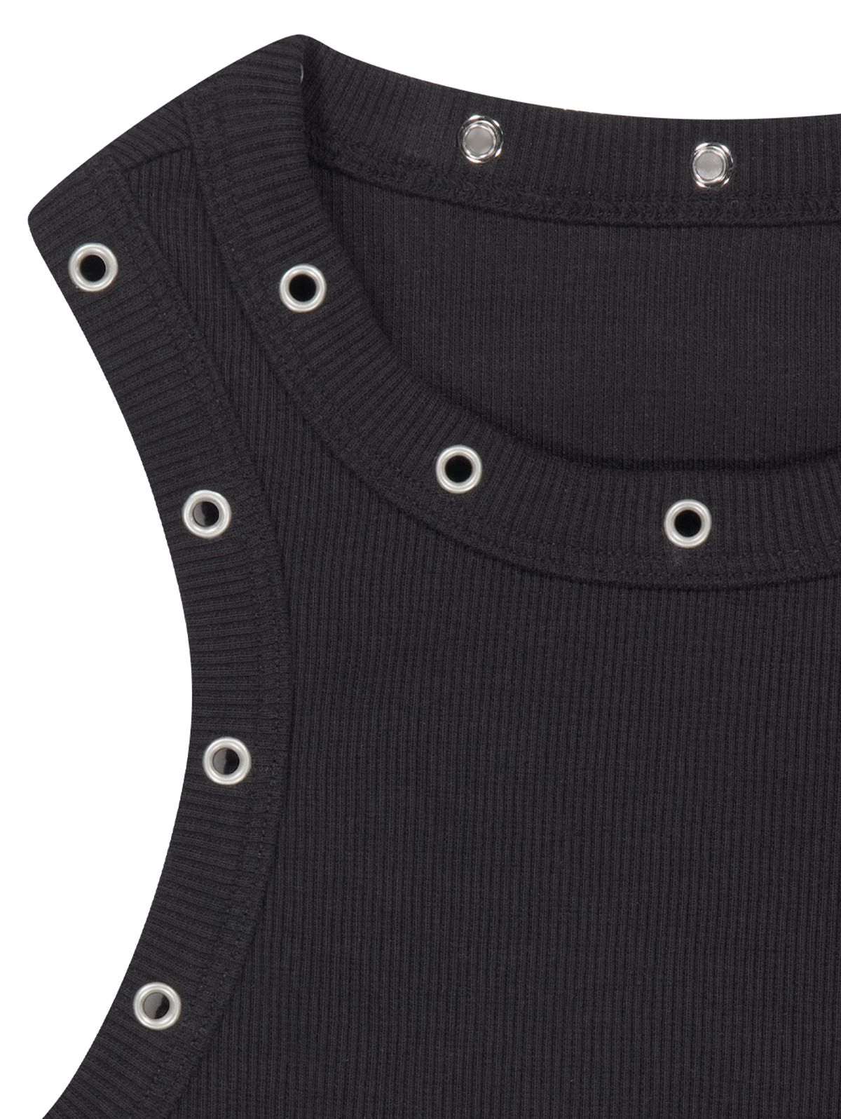 뚜오미오(TUOMIO) PIERCED TANK TOP [BLACK]
