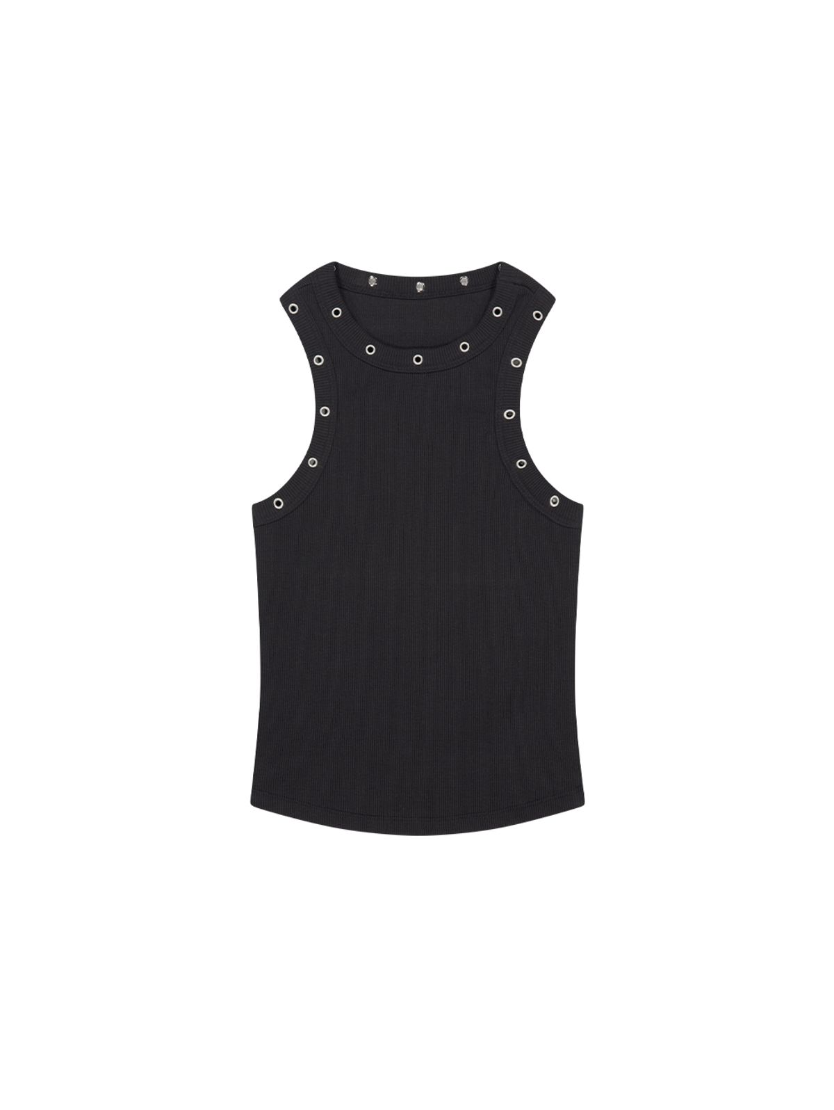 뚜오미오(TUOMIO) PIERCED TANK TOP [BLACK]