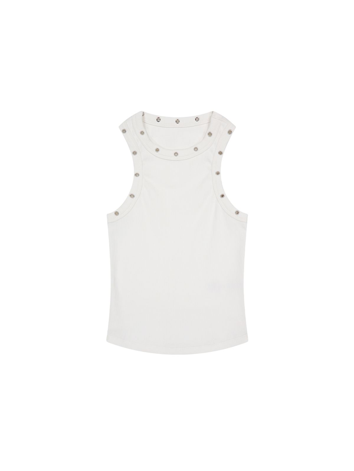 뚜오미오(TUOMIO) PIERCED TANK TOP [WHITE]