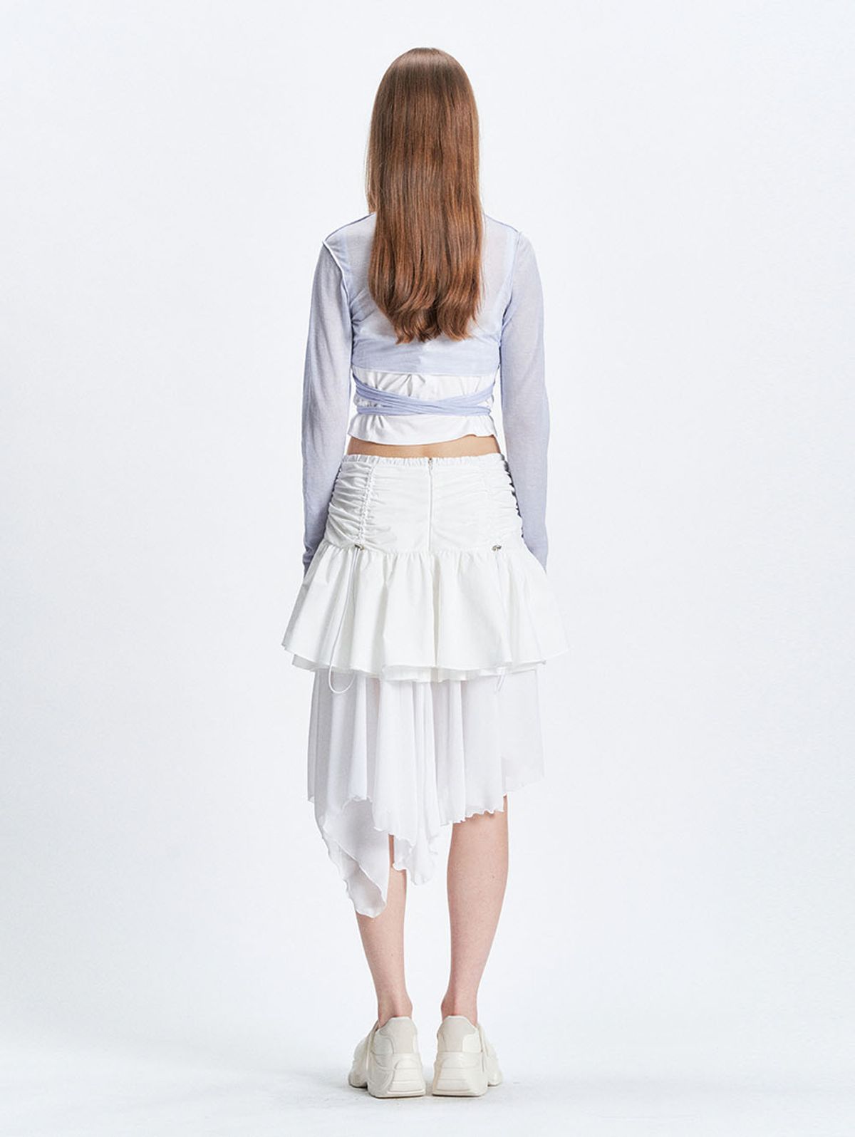 뚜오미오(TUOMIO) SHEER TWISTED TOP [BLUE]