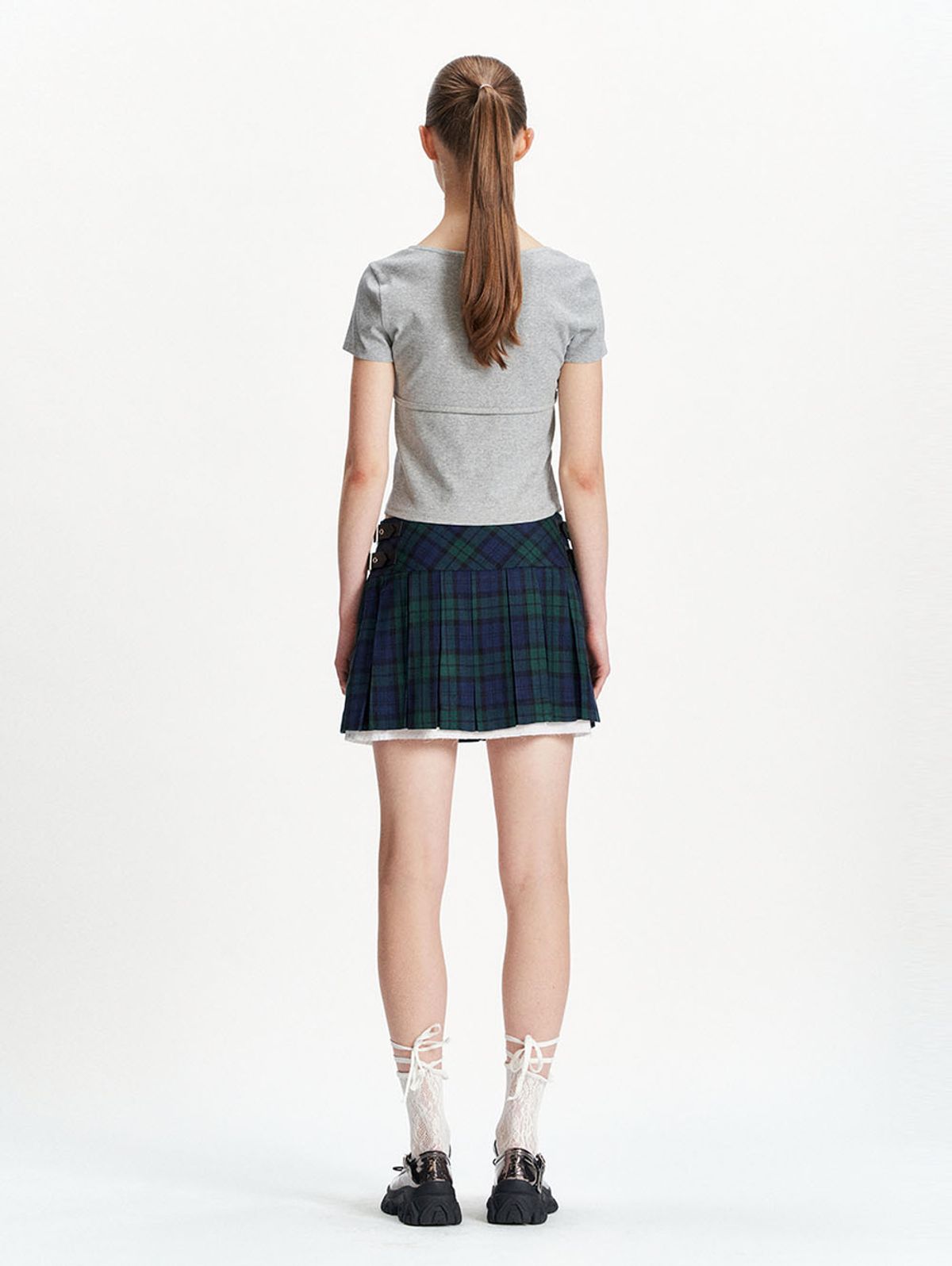 뚜오미오(TUOMIO) BUTTONED T-SHIRTS [HEATHER GREY]