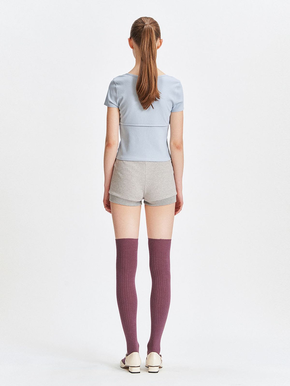 뚜오미오(TUOMIO) BUTTONED T-SHIRTS [BLUE]