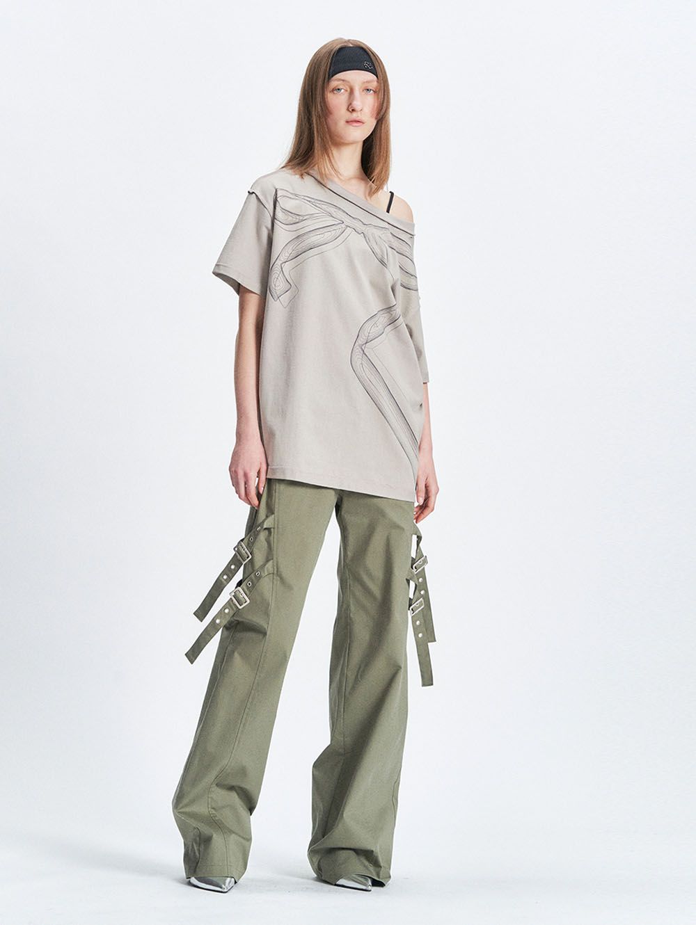 MUSINSA | TUOMIO DAMAGED T-SHIRTS [BEIGE]