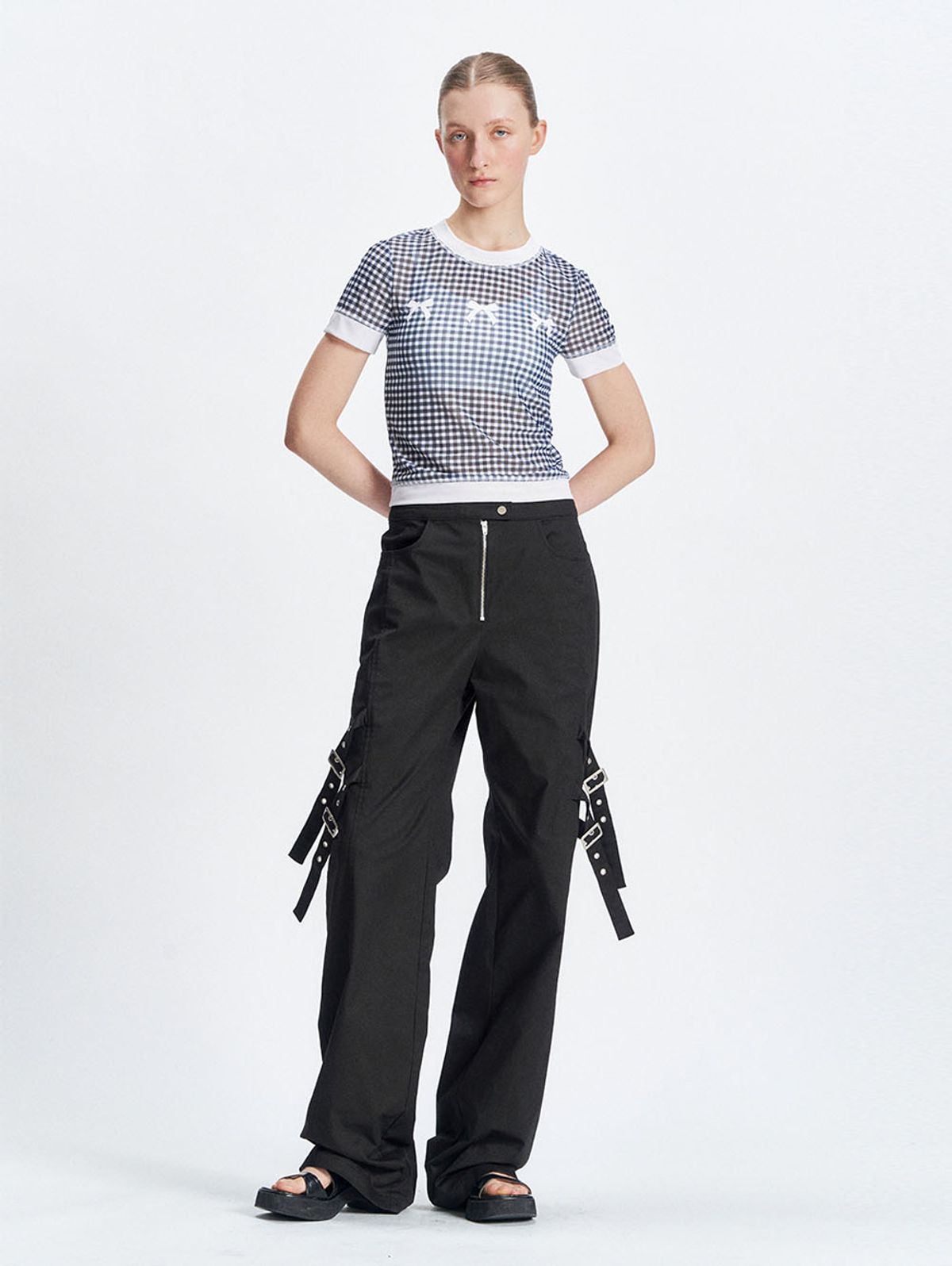 뚜오미오(TUOMIO) EDGE CONTRAST T-SHIRTS [BLACK]