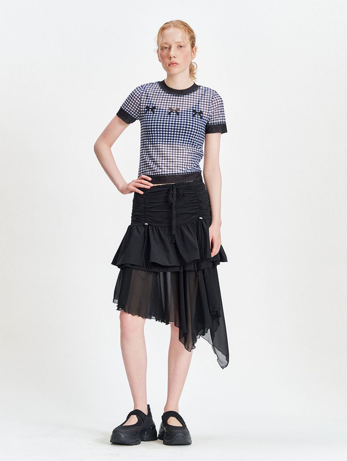 뚜오미오(TUOMIO) EDGE CONTRAST T-SHIRTS [BLUE]