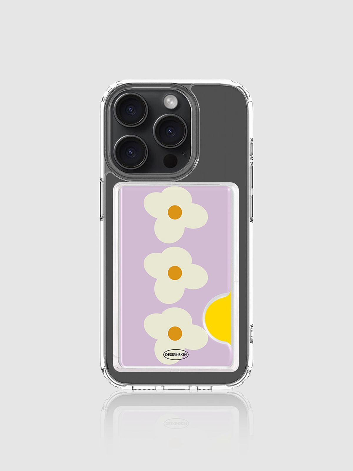 디자인스킨(DESIGNSKIN) 맥세이프 카드 포켓 ver.2 - 데이지/퍼플