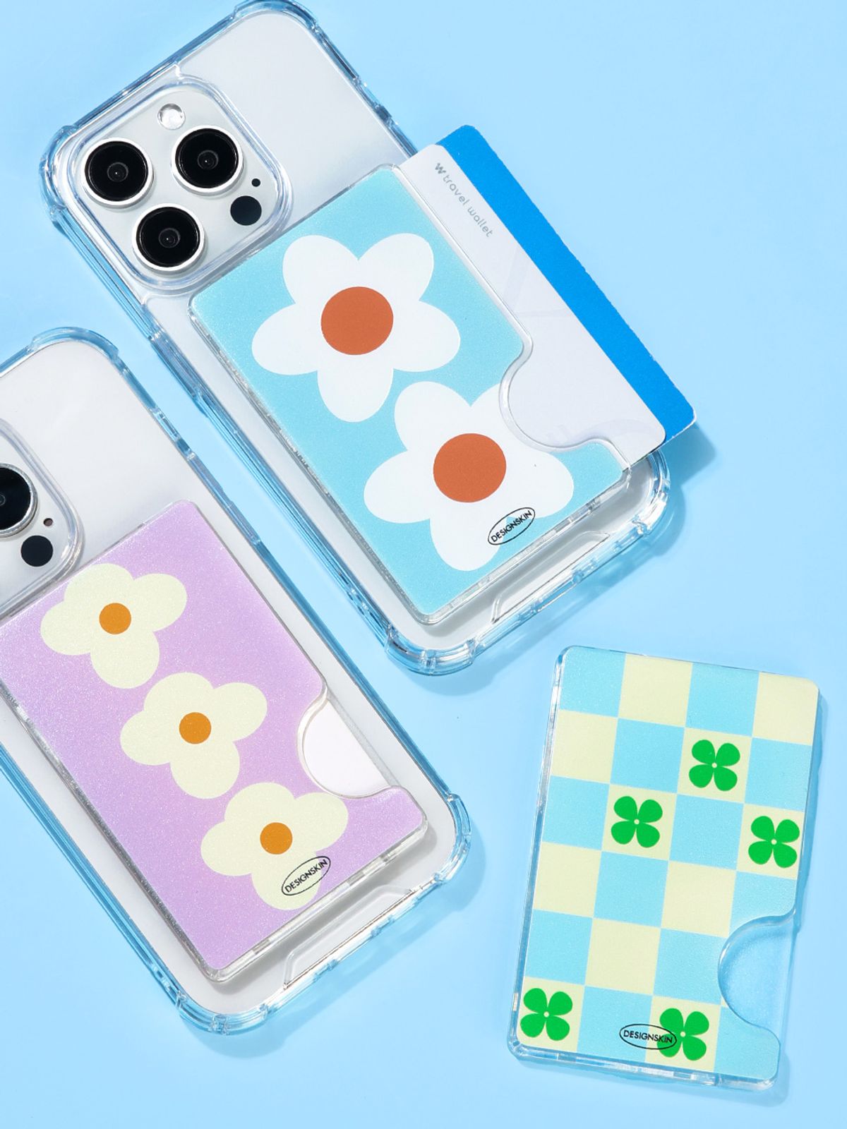 디자인스킨(DESIGNSKIN) 맥세이프 카드 포켓 ver.2 - 데이지/퍼플