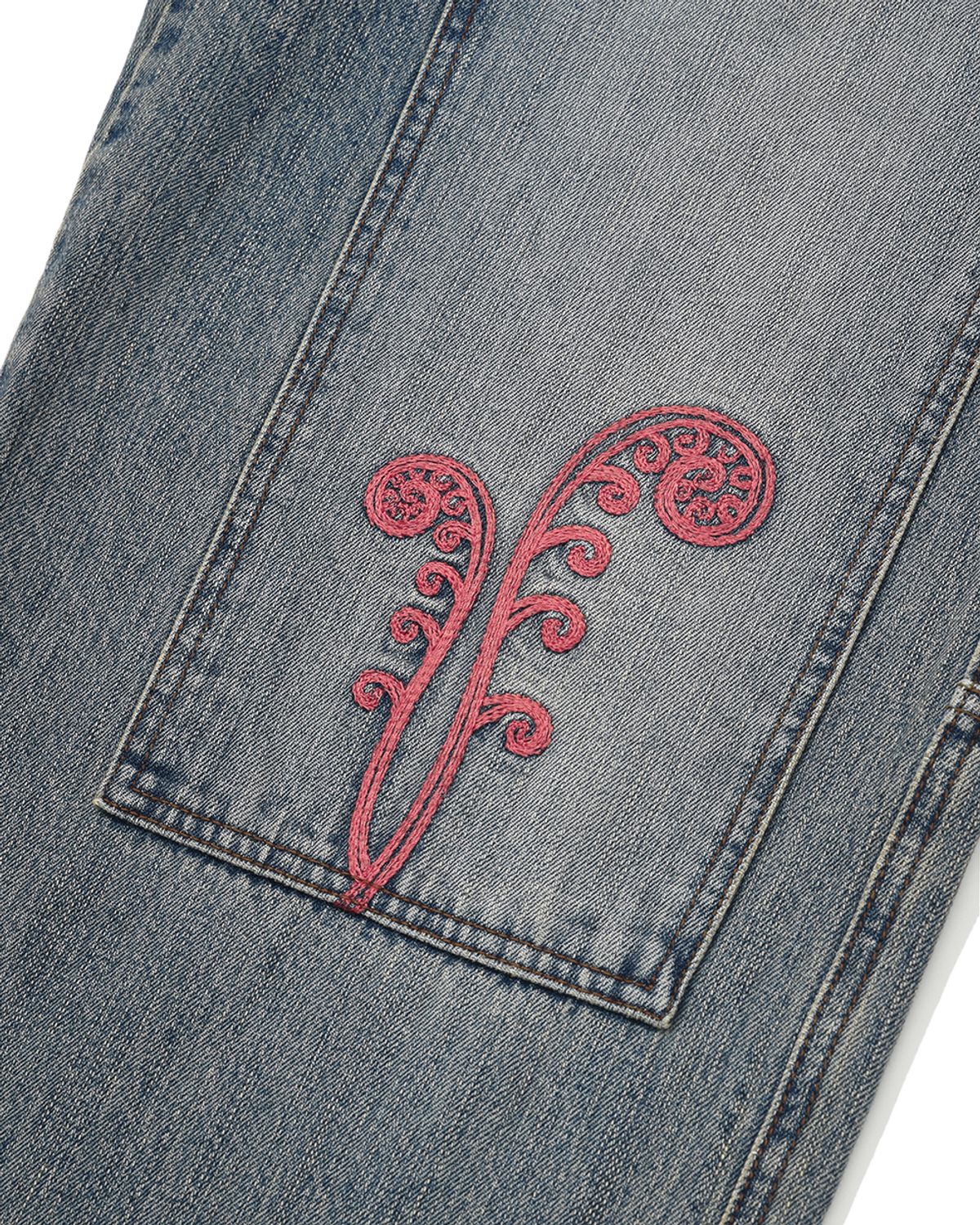 카락터(KARACTOR) Ptery double knee pants / Washed blue