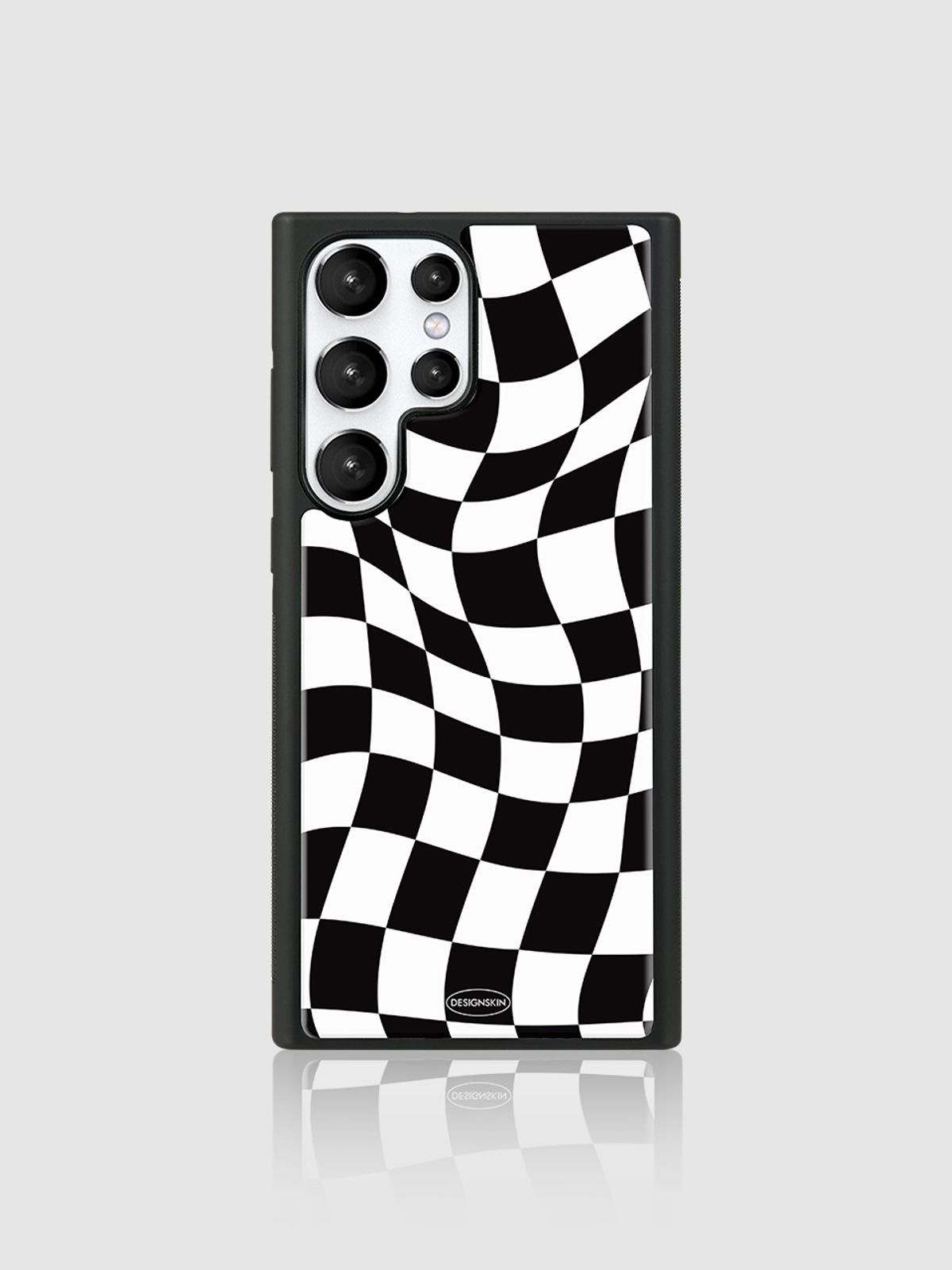 디자인스킨(DESIGNSKIN) 에폭시 그래픽 케이스ver.2 - 웨이브 체커보드/블랙