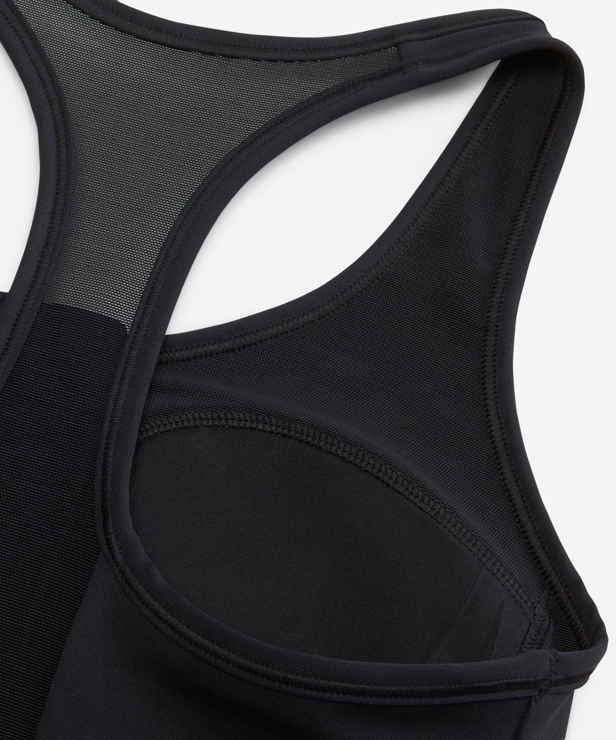 나이키(NIKE) 스우시 프런트 지퍼 미디엄 서포트 패드 스포츠 브라 W - 블랙:화이트 / FN2732-010