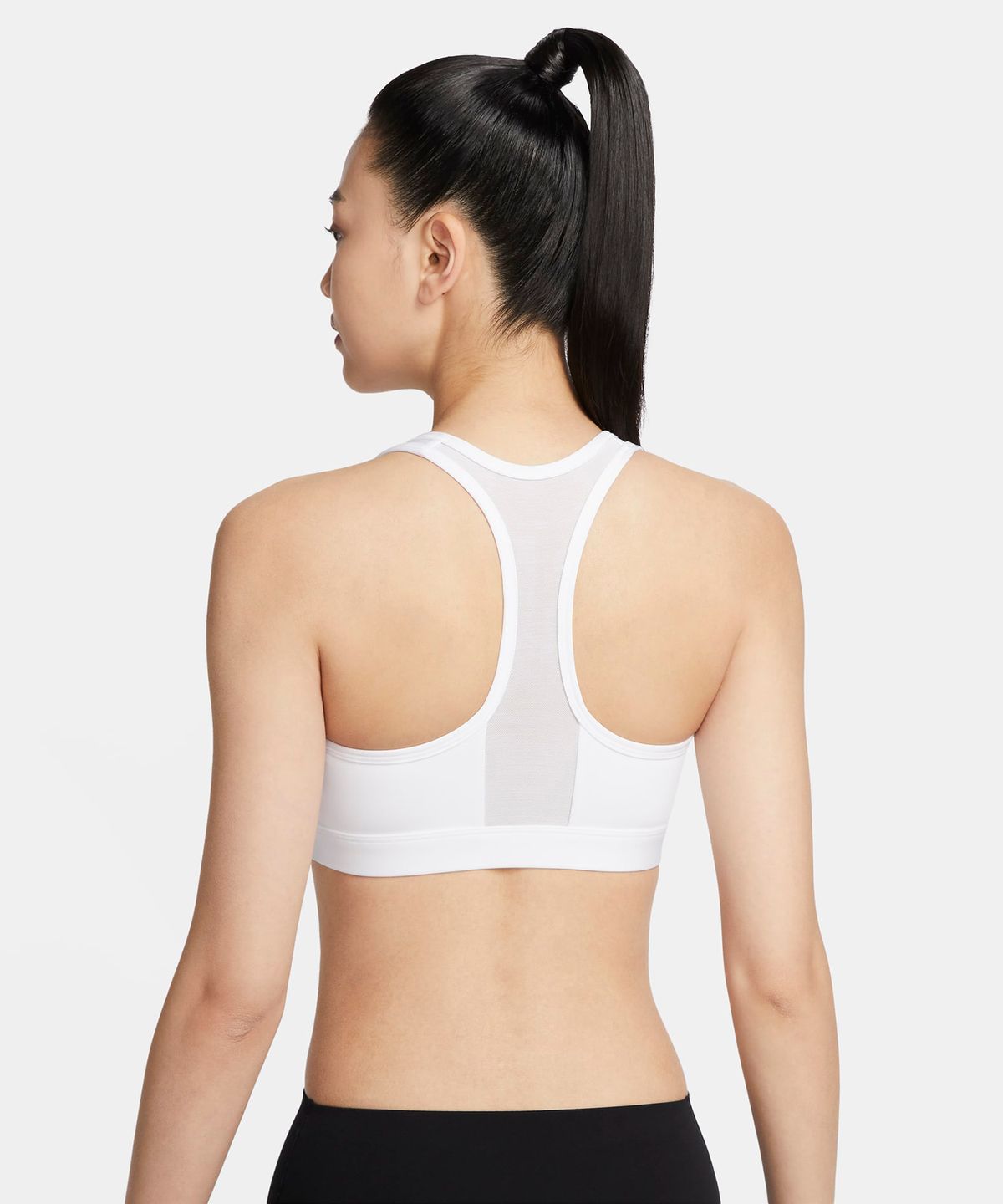나이키(NIKE) 스우시 프런트 지퍼 미디엄 서포트 패드 스포츠 브라 W - 화이트:스톤 모브:화이트 / FN2732-100