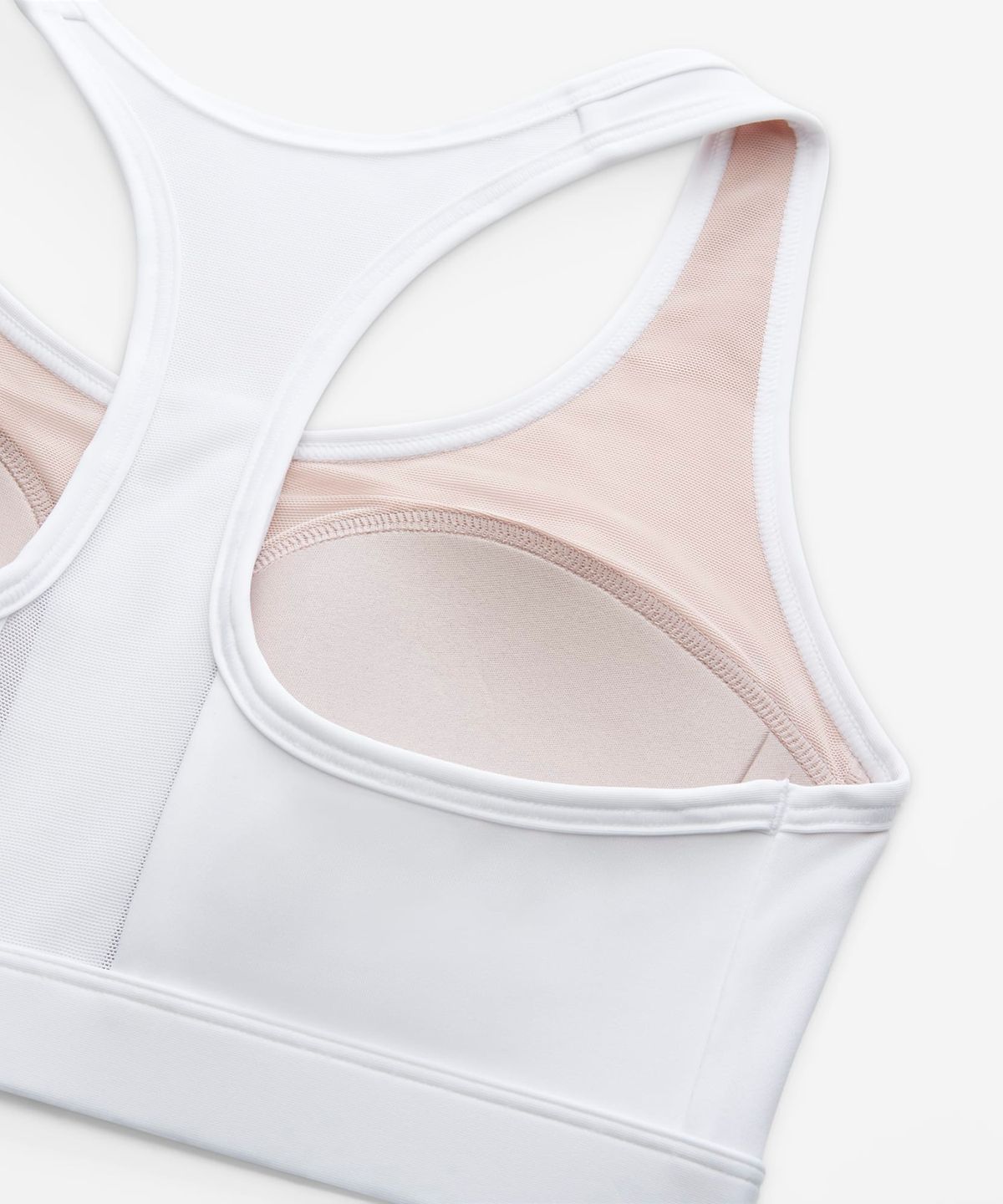 나이키(NIKE) 스우시 프런트 지퍼 미디엄 서포트 패드 스포츠 브라 W - 화이트:스톤 모브:화이트 / FN2732-100