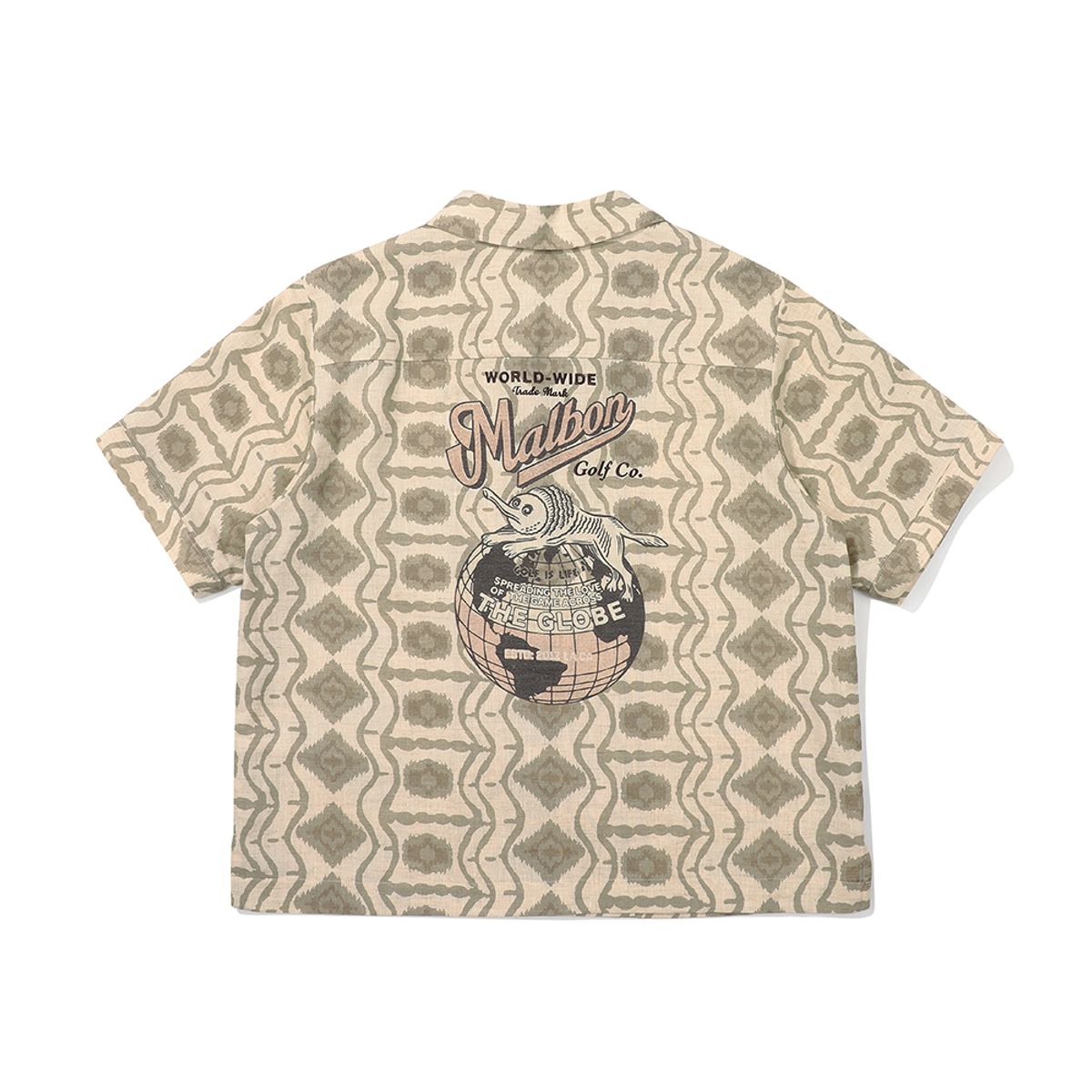 말본 골프(MALBON GOLF) 파라다이스 버튼 업 셔츠 자켓 LIGHT BEIGE (MAN)