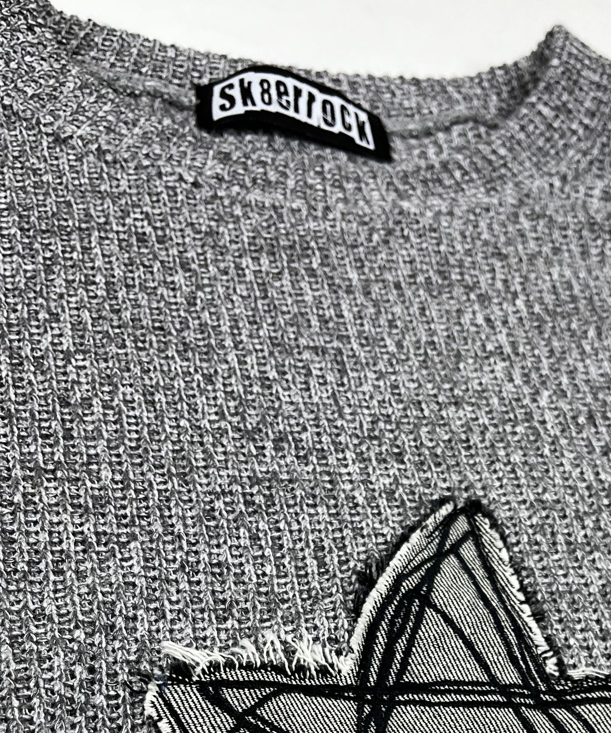 스케이터락(SK8ER ROCK) Loose Melange Knit Star Pullover (melange gray)