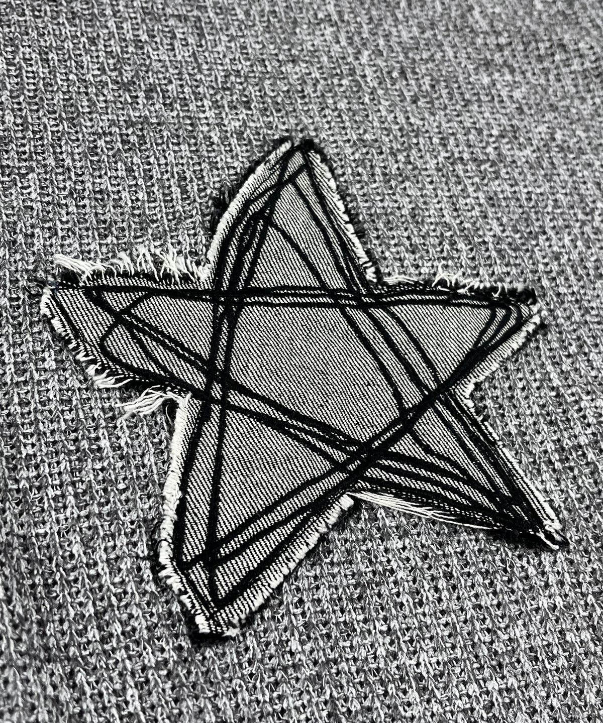 스케이터락(SK8ER ROCK) Loose Melange Knit Star Pullover (melange gray)
