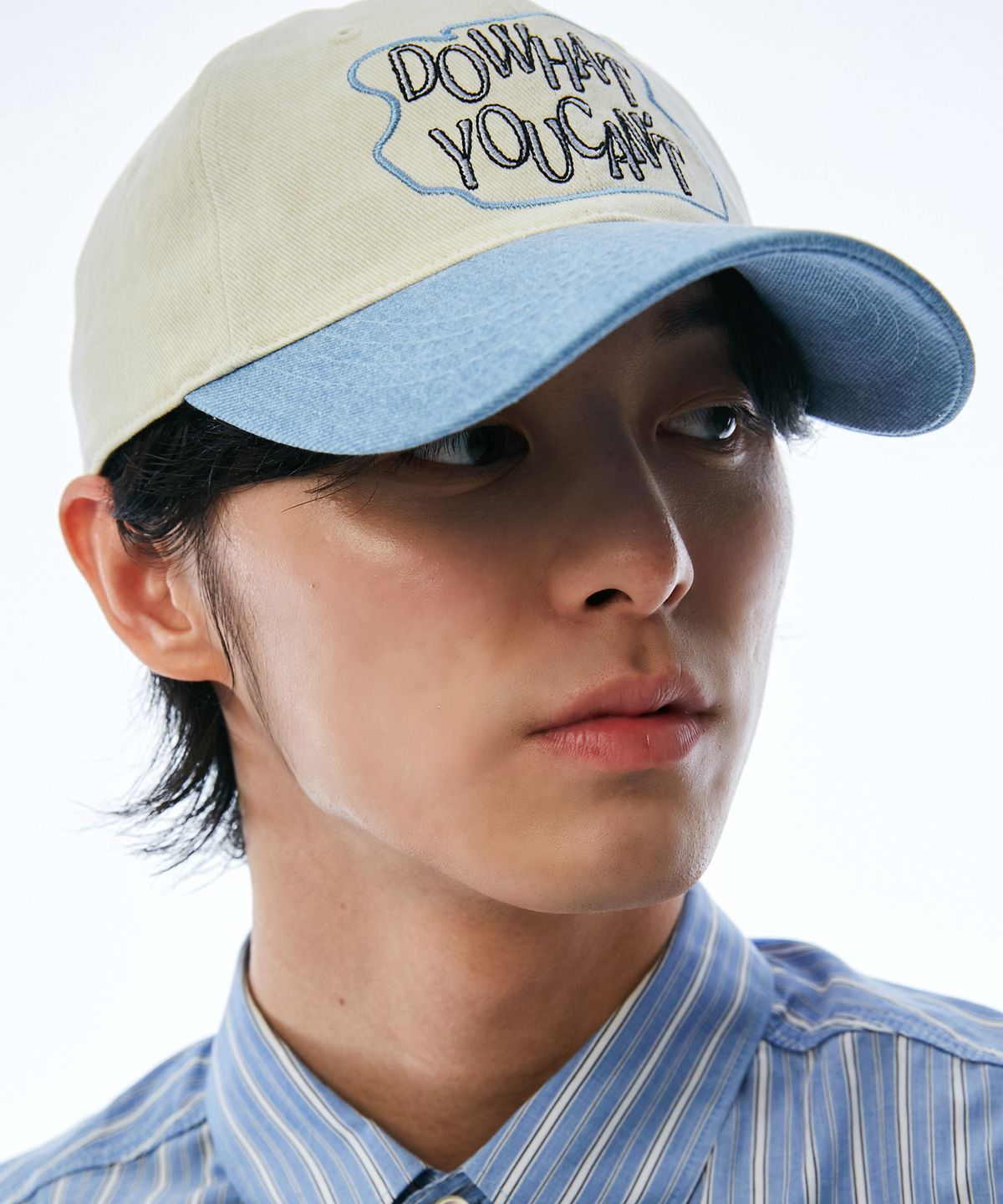 슬리피슬립(SLEEPYSLIP) DO WHAT YOU CANT BEIGE/SKY BLUE BALL CAP