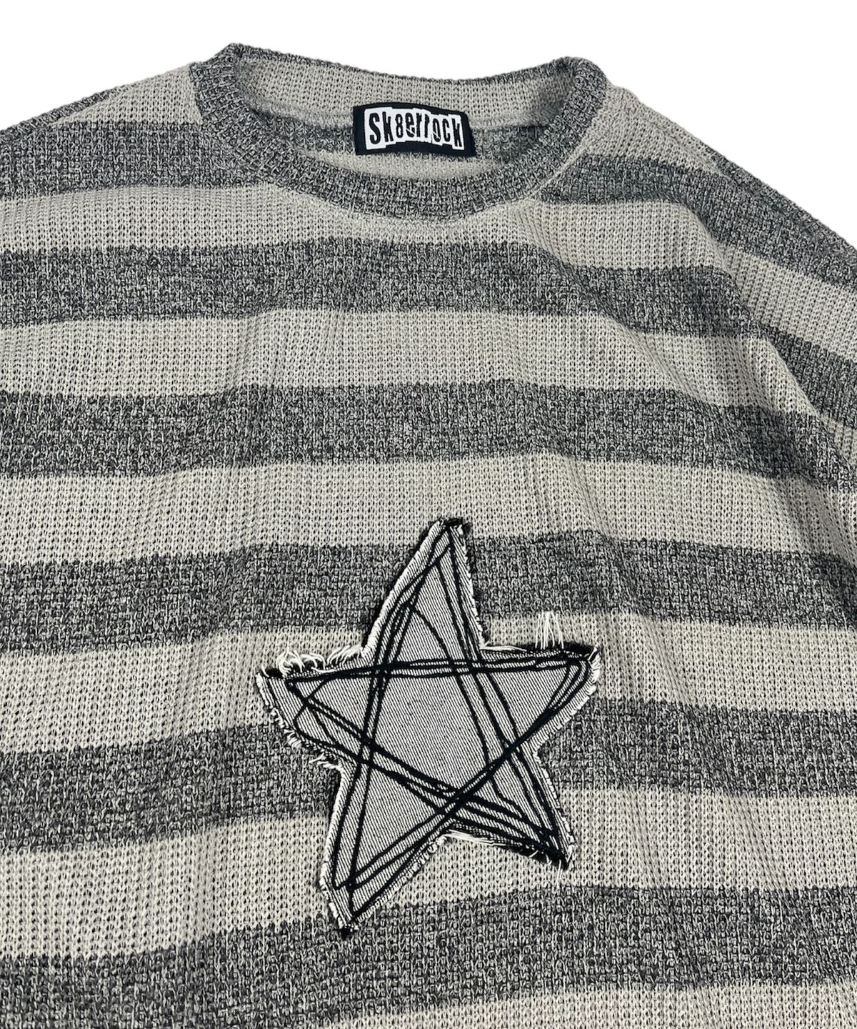 스케이터락(SK8ER ROCK) Loose Melange Knit Star Pullover (beige*gray)
