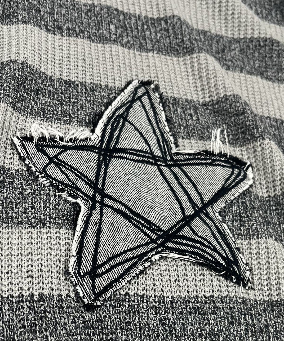 스케이터락(SK8ER ROCK) Loose Melange Knit Star Pullover (beige*gray)