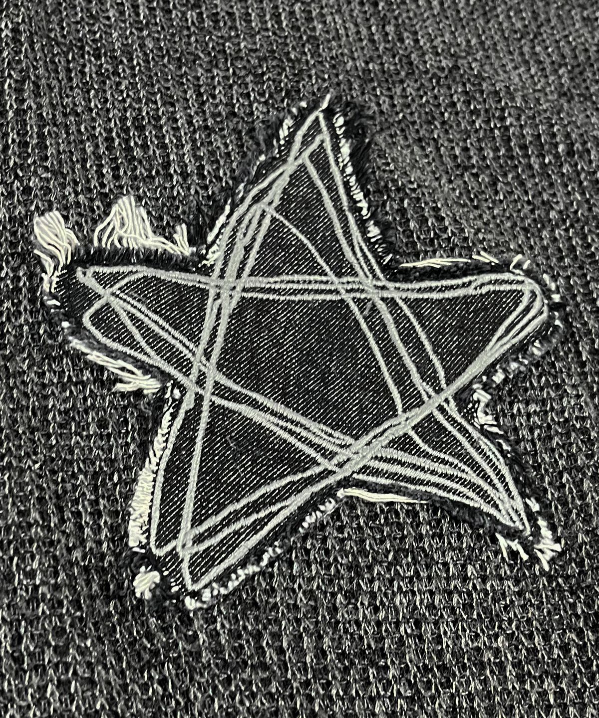 스케이터락(SK8ER ROCK) Loose Melange Knit Star Pullover (melange charcoal)