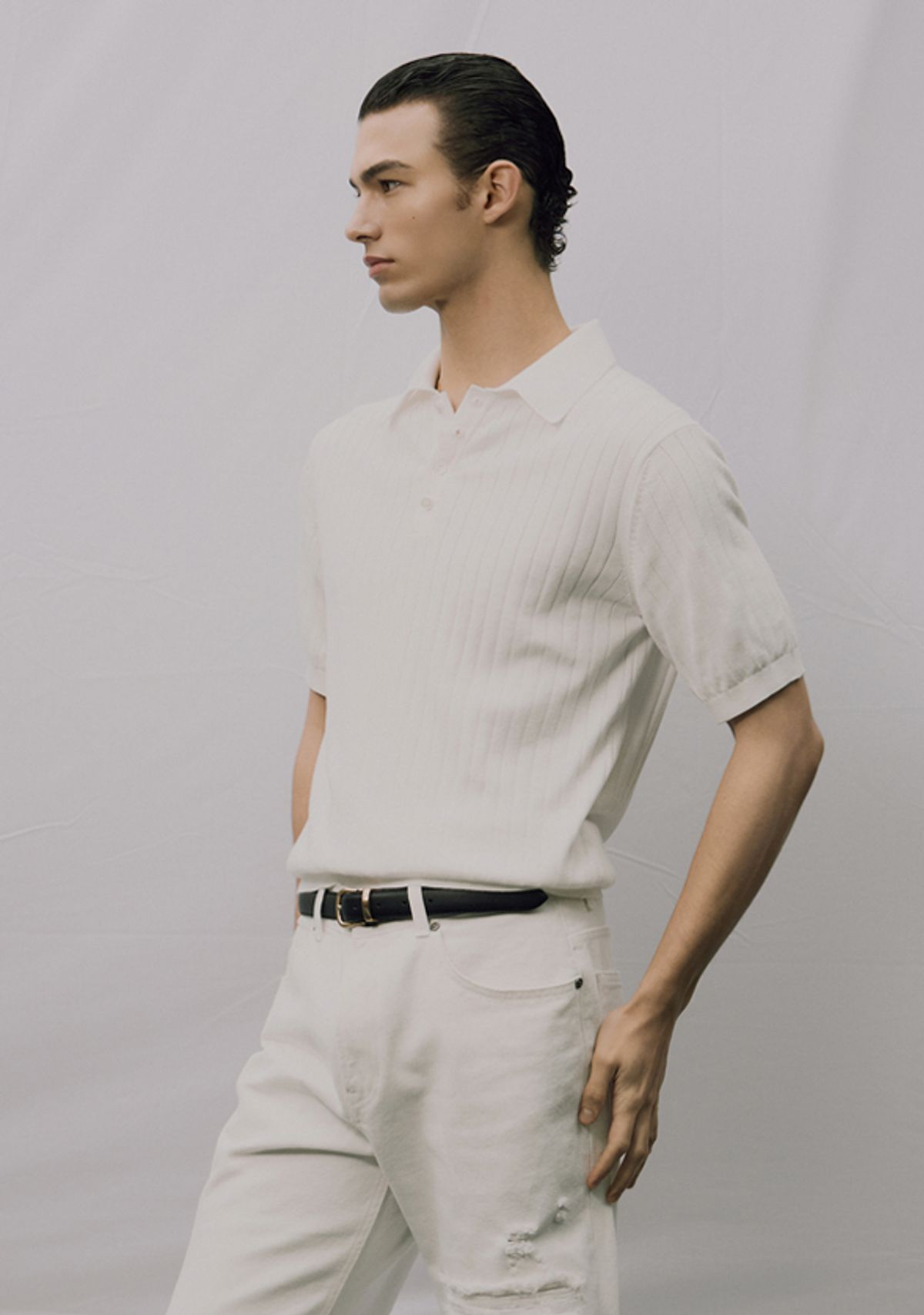 세비지(SAVAGE) Half Polo Knit - Ivory