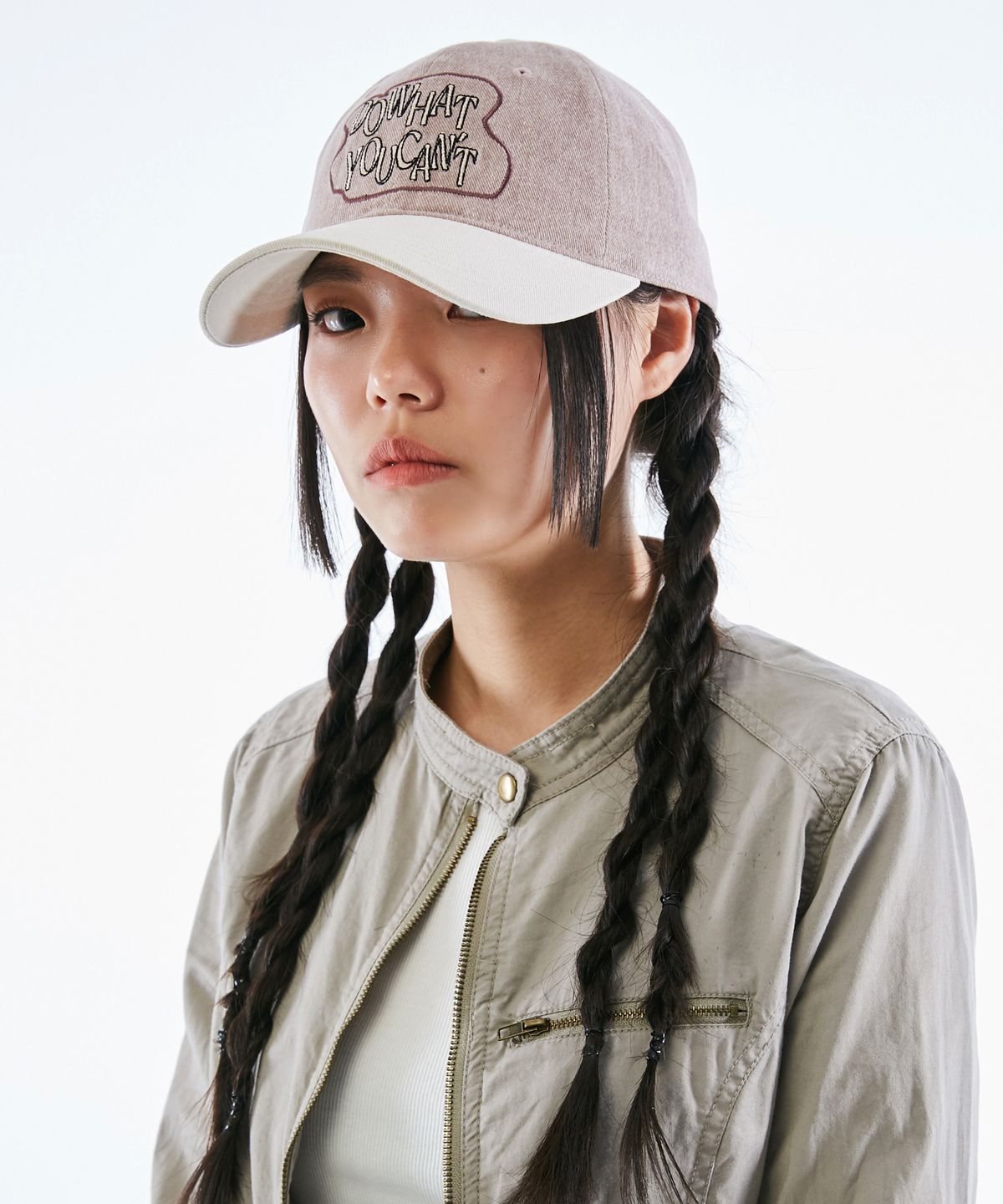 슬리피슬립(SLEEPYSLIP) DO WHAT YOU CANT DARK PINK/BEIGE BALL CAP