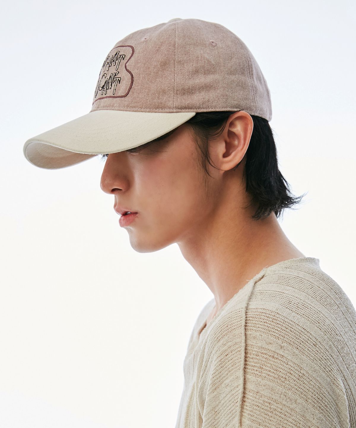 슬리피슬립(SLEEPYSLIP) DO WHAT YOU CANT DARK PINK/BEIGE BALL CAP
