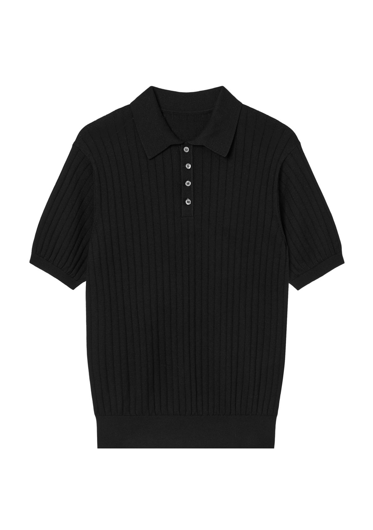 세비지(SAVAGE) Half Polo Knit - Black
