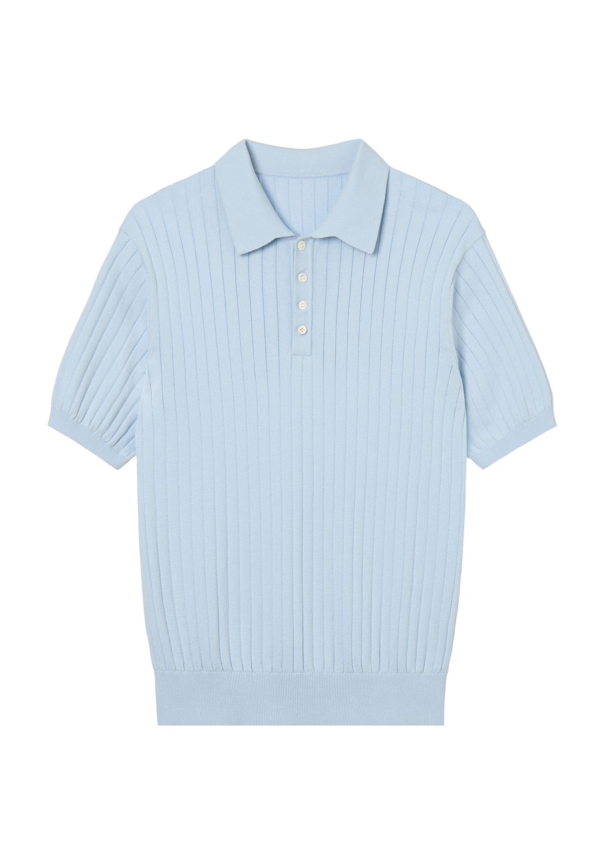 세비지(SAVAGE) Half Polo Knit - Sky Blue