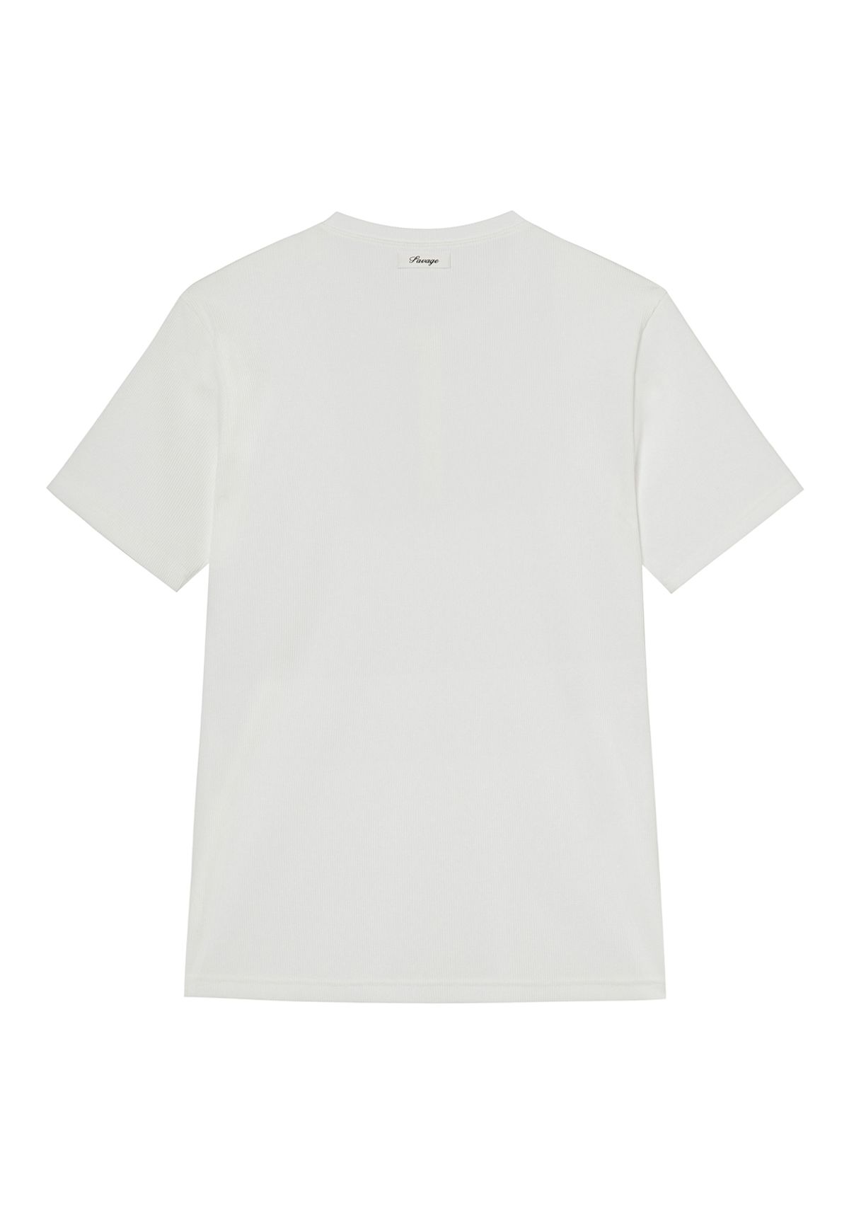 세비지(SAVAGE) Henley Neck Jersey Half Sleeve - White