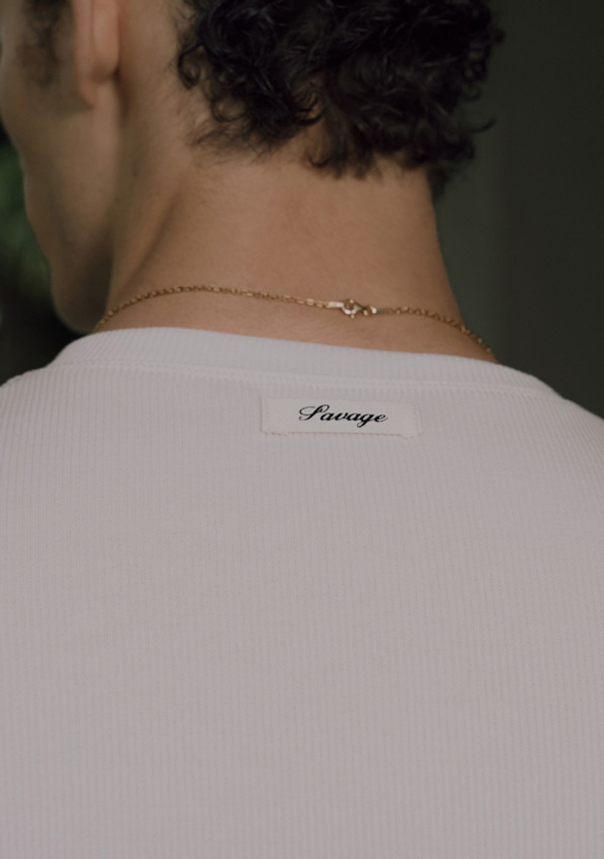 세비지(SAVAGE) Henley Neck Jersey Half Sleeve - White