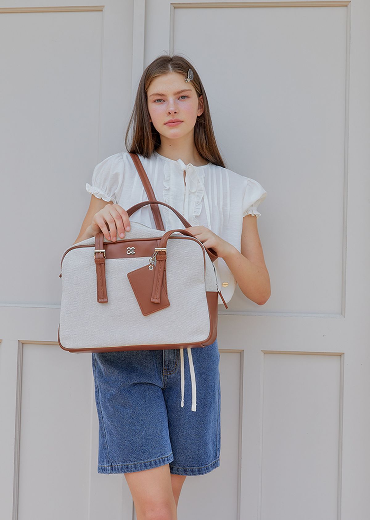 아노에틱(ANOETIC) SQUARE MULTI SHOULDER BAG_CANVAS BROWN
