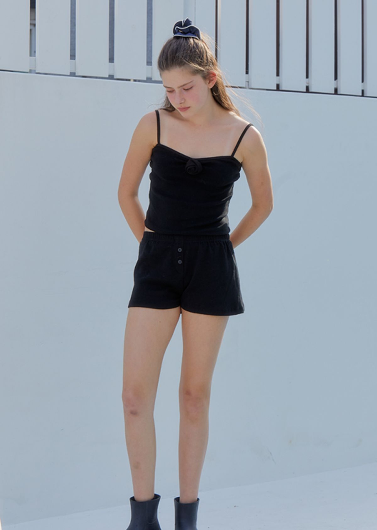 아노에틱(ANOETIC) BUTTON SHORTS_BLACK