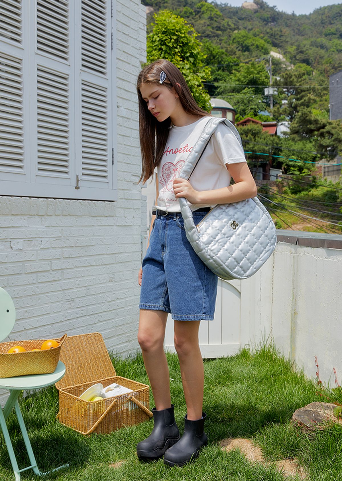 아노에틱(ANOETIC) ANC QUILTING BIG BAG_SILVER