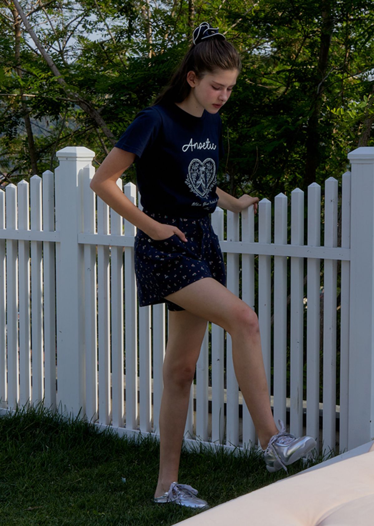 아노에틱(ANOETIC) ANC FLOWER SHORT PANTS_NAVY