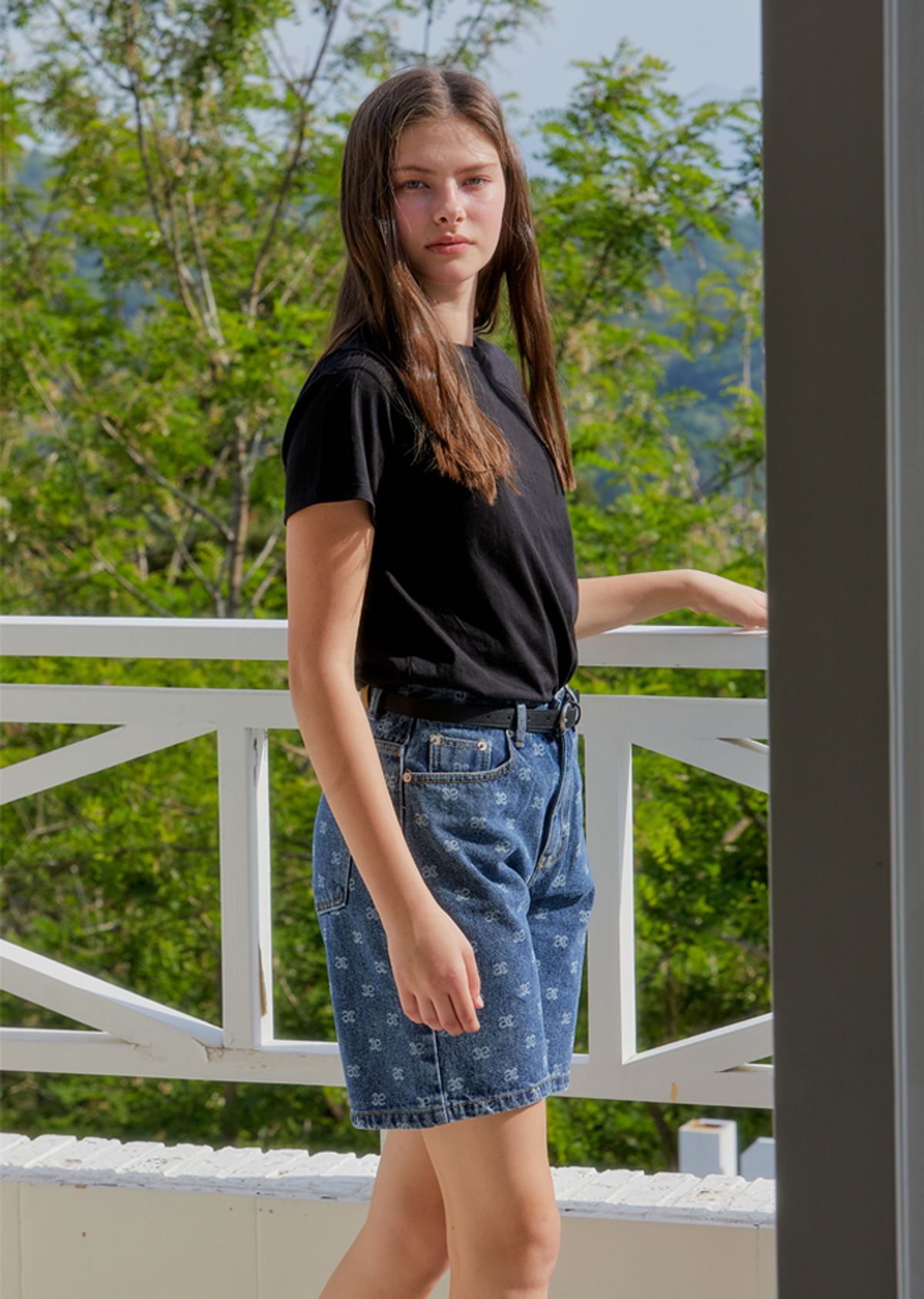 아노에틱(ANOETIC) ANC LOGO BERMUDA DENIM