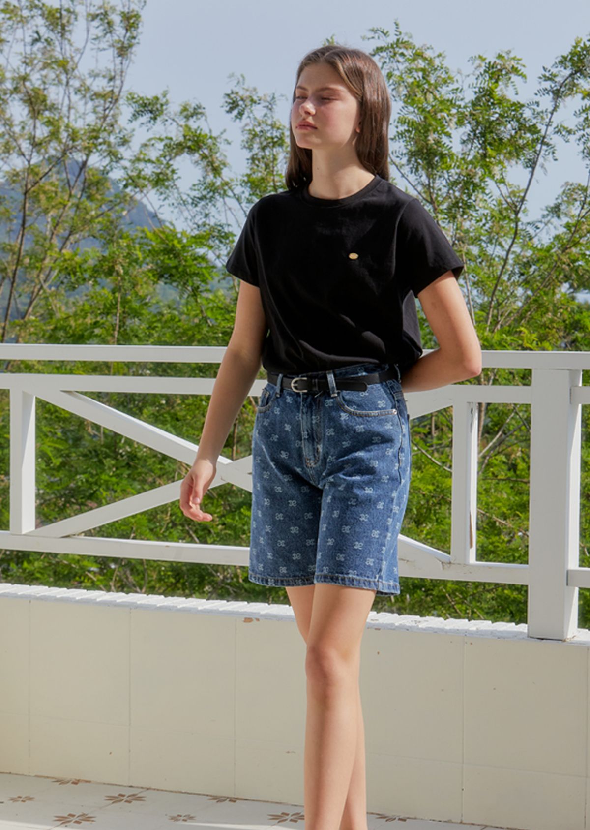 아노에틱(ANOETIC) ANC LOGO BERMUDA DENIM