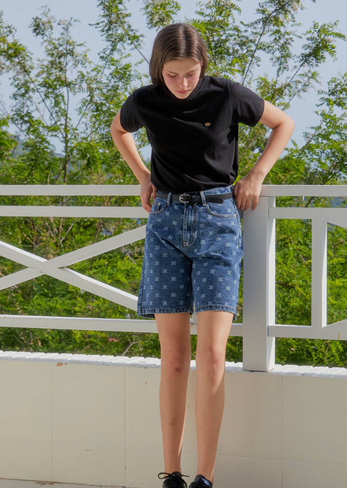 아노에틱(ANOETIC) ANC LOGO BERMUDA DENIM