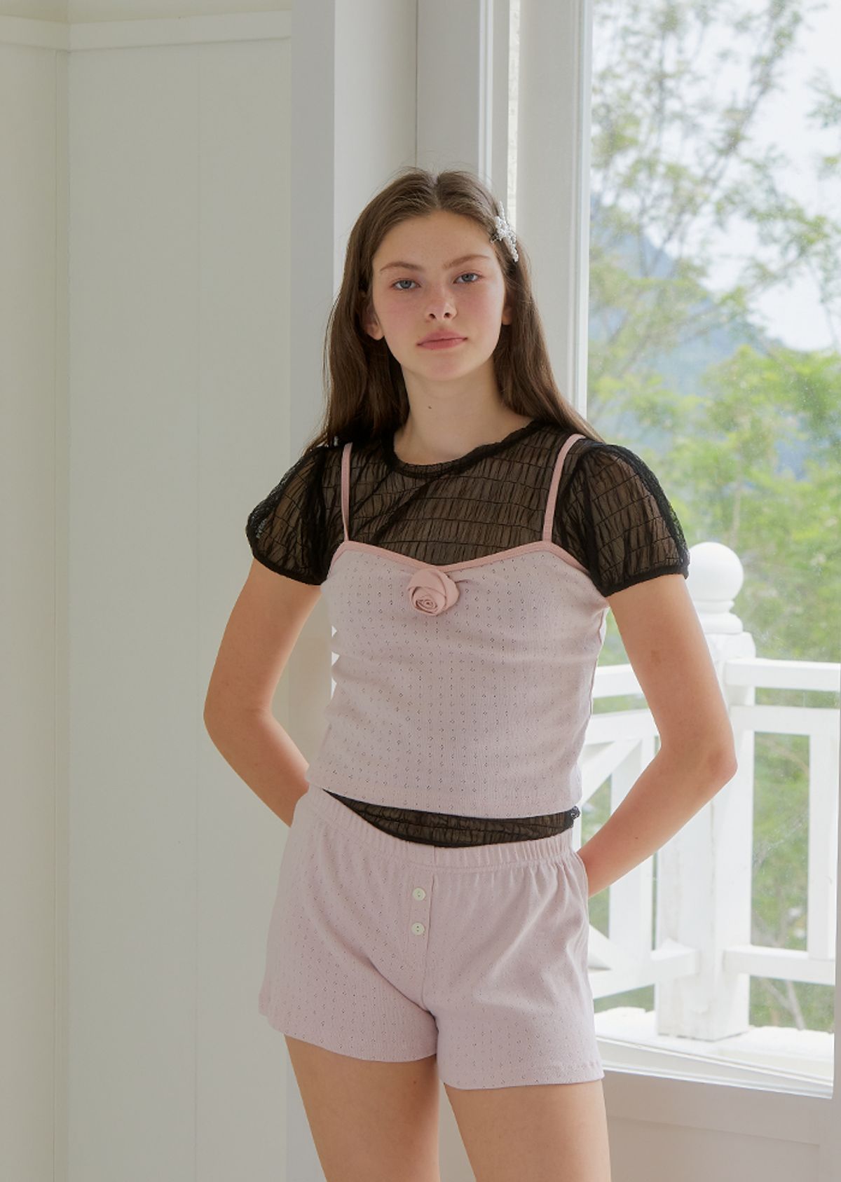 아노에틱(ANOETIC) BUTTON SHORTS_PINK