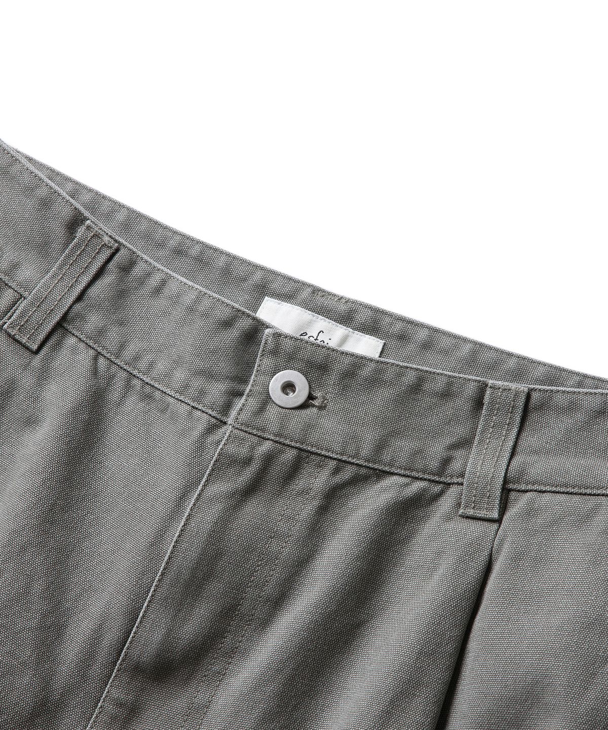 에스파이(ESFAI) DOUBLE KNEE STONE SHORTS (GREY OLIVE)