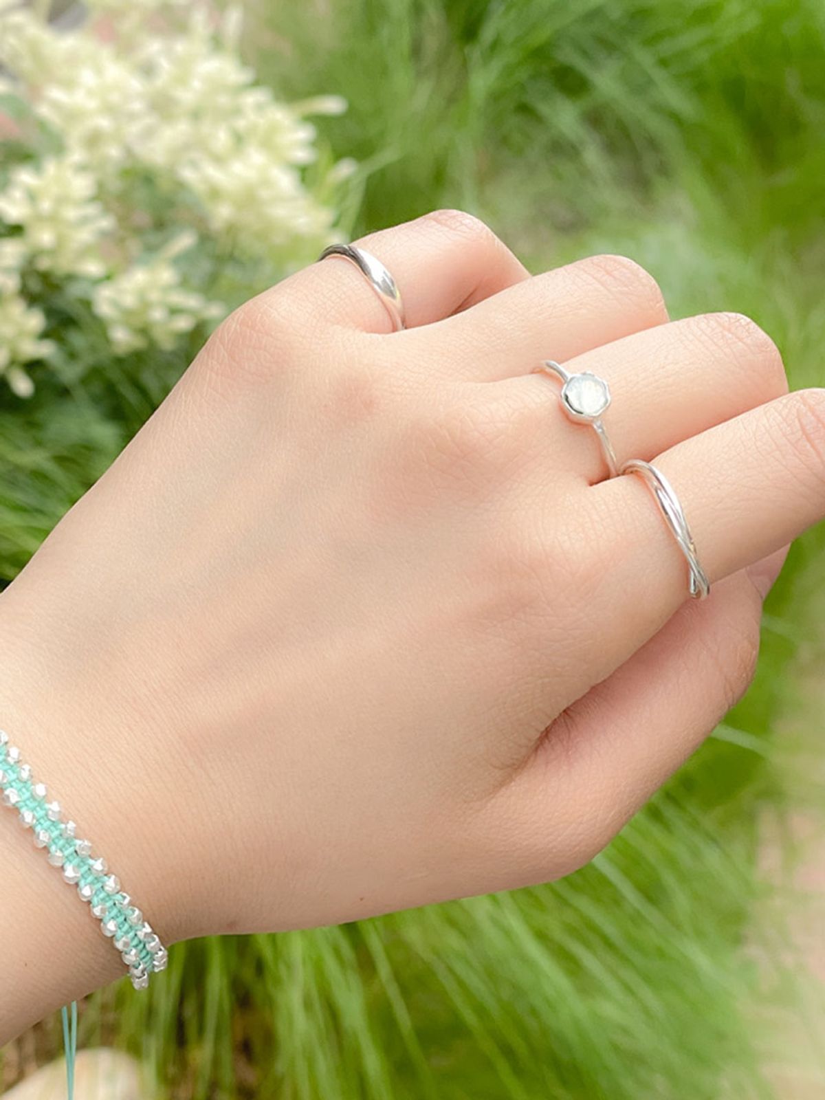 하랑(HARANG) HR 177R_Rainbow Moonstone Ring(Round)