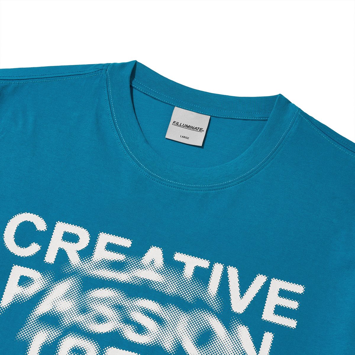 필루미네이트(FILLUMINATE) 서클 블러 라운드 티셔츠-블루