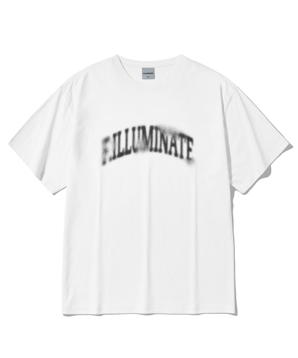 필루미네이트(FILLUMINATE) DTP 아치 블러 라운드 티셔츠-화이트