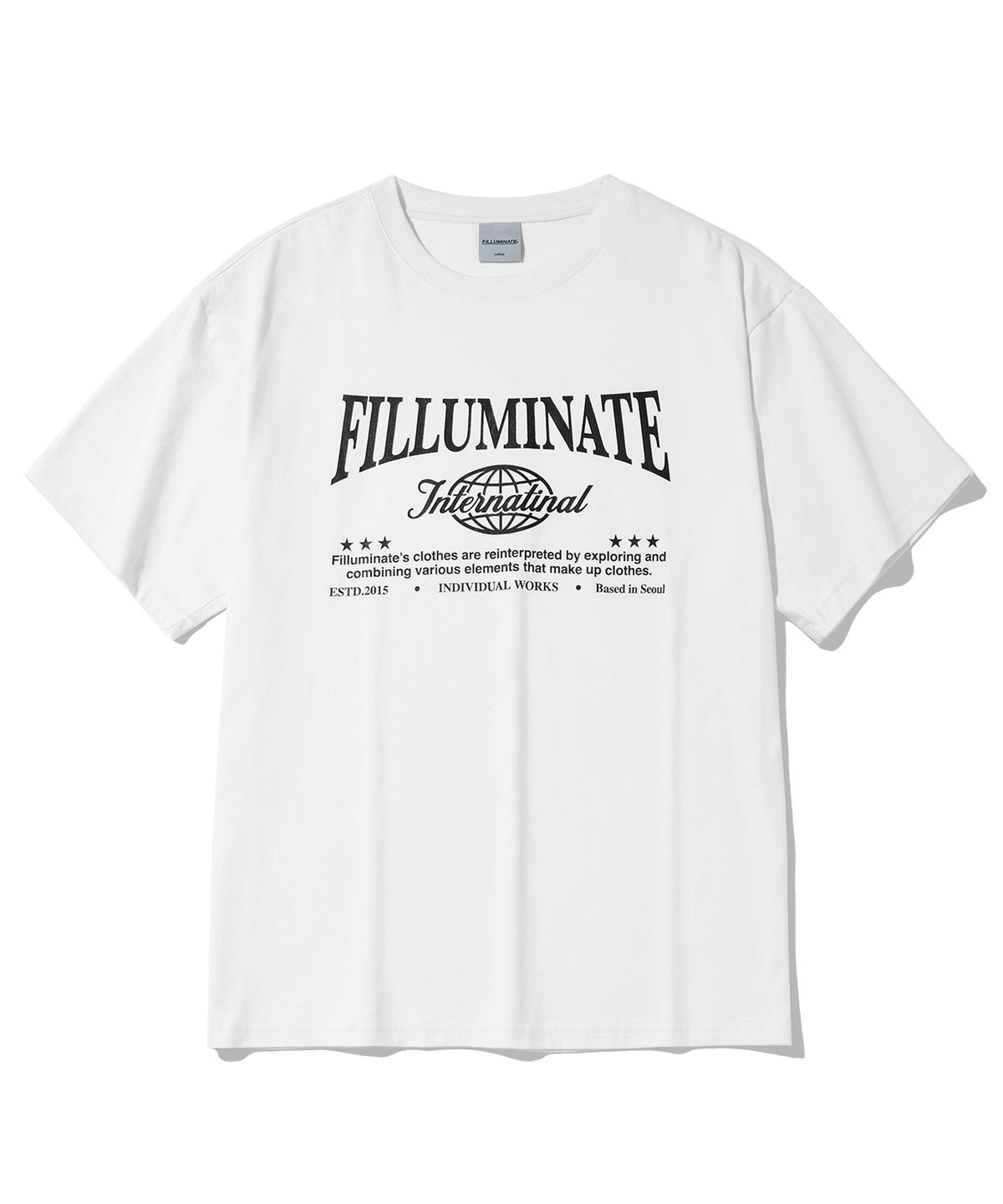 필루미네이트(FILLUMINATE) 인터네셔널 라운드 티셔츠-화이트