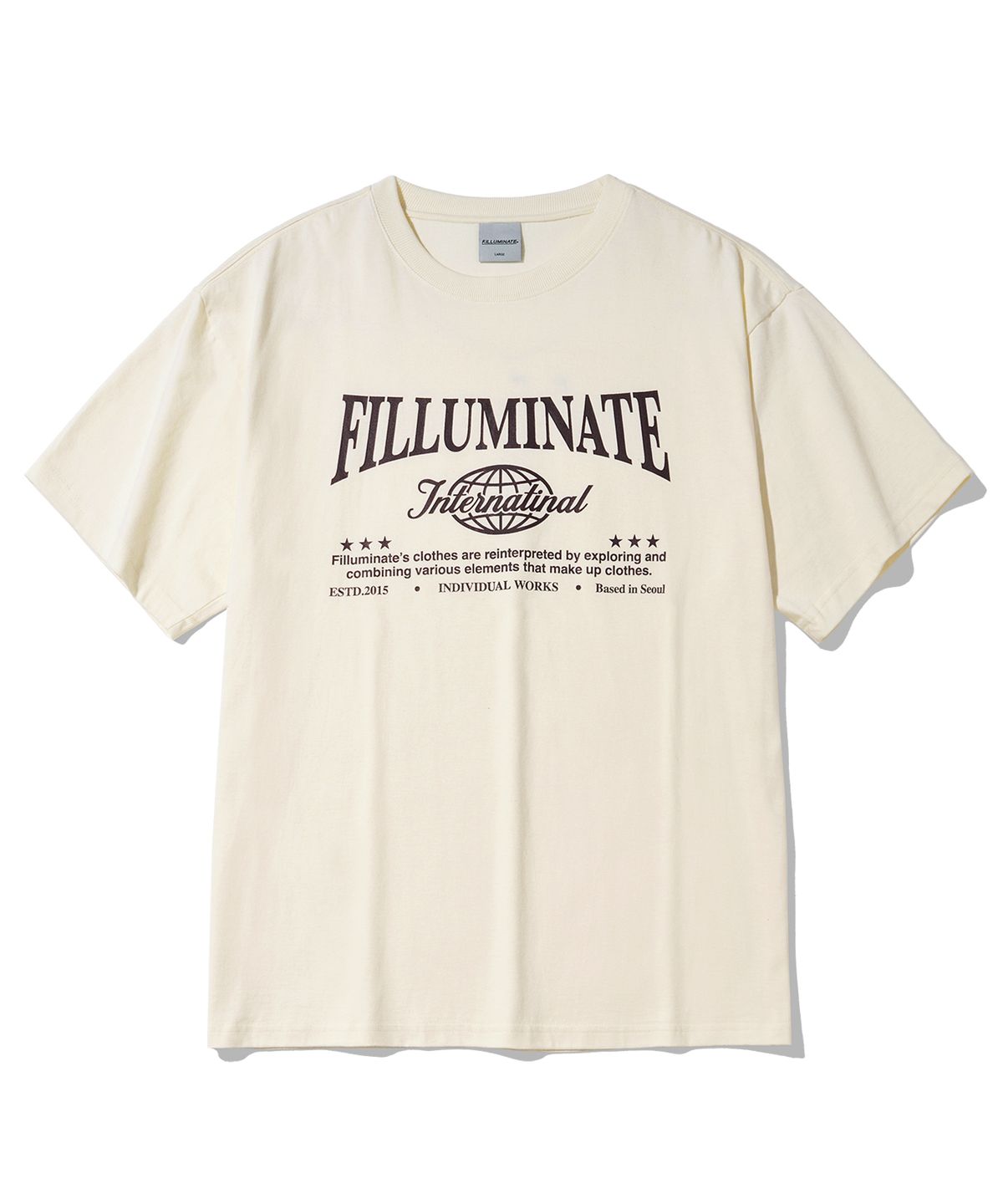 필루미네이트(FILLUMINATE) 인터네셔널 라운드 티셔츠-크림