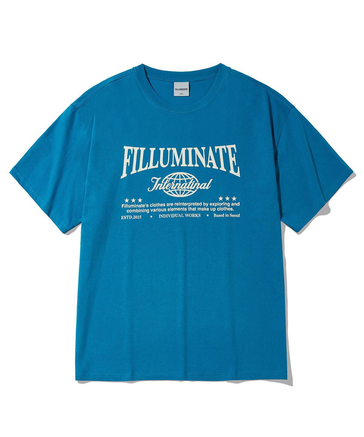 필루미네이트(FILLUMINATE) 인터네셔널 라운드 티셔츠-블루